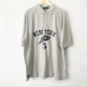 Polo Ralph Lauren gray New York polo shirt mens XL tall rugby cotton XLT NWT